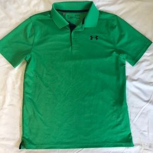 Boys UA green polo